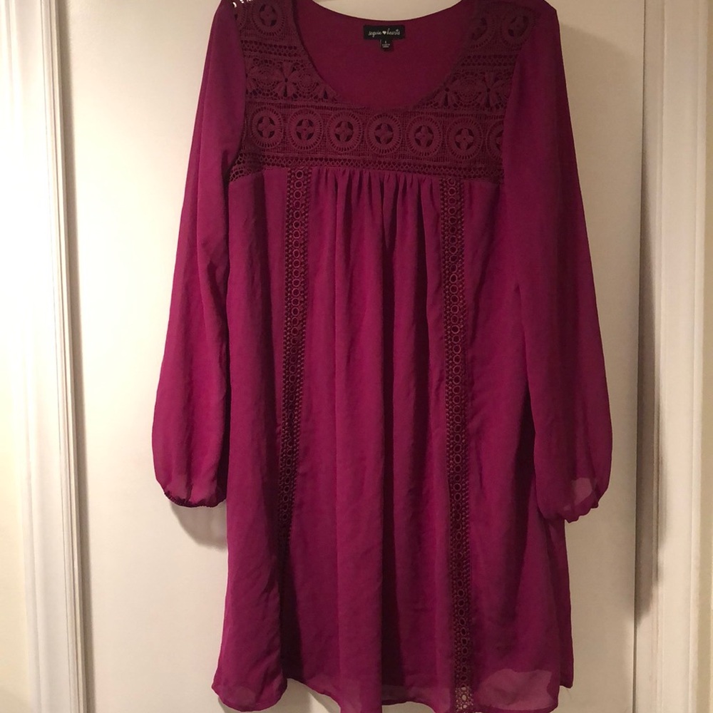 Sequin Hearts Pink Flow Dress